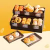 Mini estante para pan estante de frutas de simulación en miniatura modelo de plato de ratán adornos resina comida juguetes para casa de juegos infantiles