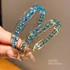 Pulsera abierta de tres capas de vidrio con circonita cúbica estilo coreano, un accesorio elegante y versátil, joyería de lujo moderna y ligera, al por mayor