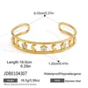 Pulseira Jieding de Ouro 18K com Zircônia, Camada Dupla Aberta, Aço Titânio Antidesgaste, Acessórios de Luxo Leve de Alta Qualidade, Aço Inoxidável