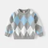 Ropa para Niños Estilo Europeo y Americano Suéter Pulóver de Algodón de Doble Capa para Niños Otoño e Invierno Chaleco Acolchado Jacquard para Niños Top Cálido para la Base