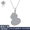 Collar de Plata de Ley S925 con Forma de Calabaza y Moissanita con Incrustación Completa, Colgante de Fortuna, Cadena para Clavícula, Collar para Mujer Estilo Chino de Lujo Ligero, En Stock