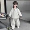Conjunto de Sudadera con Capucha para Niños Ropa Deportiva de Otoño Conjunto de Dos Piezas de Pantalones Deportivos Casuales Estilosos para Niños Pequeños Ropa Infantil de Moda