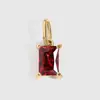 Chihang Jewelry Colgante Cuadrado Geométrico de Acero Inoxidable con Circonita Chapado en Oro Accesorios de Colgante Piedra de Nacimiento de Diciembre