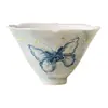 Taza de Té Kung Fu Mariposa Pintada a Mano Taza de Maestro Cerámica Taza Individual Taza de Té de Porcelana Taza Cónica Juego de Té Oficina