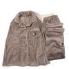 Pijama Feminino Lã Coral Outono Desenho Animado Fofo Flanela Feminina Coreano Espessado Cardigan Conjunto de Roupa para Casa de Inverno