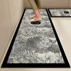 Tapete para Piso de Cocina Alfombra de Barro Diatomeas Alfombra Absorbente de Secado Rápido para Puerta de Baño Alfombrilla Antideslizante para Piso de Baño Inodoro Hecho a Medida
