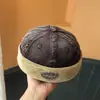 Chapéu docker de ganga bordado com letra retro japonês para mulheres, versátil e afina o rosto, chapéu casual hip-hop de rua para homens