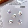 Joyas de diamantes para uñas, superllamativas, rectangulares, con forma de roca, azúcar, cristal, pila, taladro, color de fondo de huevo de paloma, accesorios de armadura de diamantes