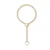 Colar com Pingente de Cadeado em Forma de Coração Transfronteiriço, Gargantilha de Couro Preto da Moda Hip-Hop para Mulheres, Corrente Deslizante Lariat em Forma de Coração