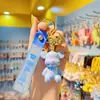 Chaveiro Urso Violento Cor de Gelatina Galvanizado Feminino Moda Fofa Exquisita Boneca de Resina Chaveiro Ornamento Pendurar Mochila Escolar