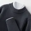 Suéter de Cachemira de Cuello Medio 2026 Otoño e Invierno Nuevo para Hombre de Color Sólido Liso Base Suéter Casual de Negocios para Persona de Mediana Edad