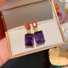 Pendientes de Borla de Perla de Cristal Aguja de Plata Lujo Ligero de Gama Alta Moda Tachuelas Temperamento Versátil Estilo Nicho Adornos para Orejas
