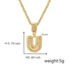 Nuevo colgante de letra inglesa con circonita incrustada, collar de moda, joyería de diseño de nicho ins europeo y americano, venta al por mayor