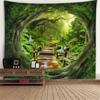 Amazônia nova janela paisagem mural tapeçaria parede fundo pano buraco árvore fogão pano pendurado tapeçaria tamanho grande