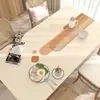 Tapete de mesa com padrão geométrico simples couro duplo isolamento de óleo toalha de mesa retangular toalha de mesa de silicone ponto atacado