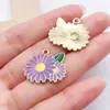 Accesorios para Joyería DIY Transfronterizos Margarita Morada Aleación Esmalte Colgante Collar Pulsera Pendientes Llavero Dijes