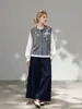 Chaleco de punto de alta gama estilo francés con bordado pesado para mujer, top sin mangas simple y versátil para otoño, para usar en capas