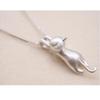 Japonês e coreano s925 prata esterlina atacado gatinho colar mulheres pingente curto clavícula cadeia simples doce presente bonito