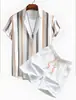 Conjunto de Camisa Casual Masculina de Manga Curta Solta Confortável Estampa Digital 3D Havaiana Digital Novo Verão 2026