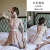 Temptación de Noche Larga Lencería Deseo Puro Camisón Uniforme Malla Seductivo Transparente Vestido de Antro Coqueteo para Mujeres 1137
