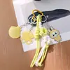 Llavero de coche personalizado original estilo Miu de diseñador blogger y colgante para bolso, accesorio de cordón tejido para parejas de Instagram
