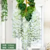 Enredadera artificial violeta hecha a medida transfronteriza para decoración de interiores, flores de pared, flores artificiales para techo, plantas colgantes para sala de estar, flores artificiales