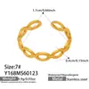 Anillo Retro Francés para Mujer, Anillo Abierto que no se decolora, Acero Inoxidable Chapado en Oro de 18 Quilates, Conjunto de Joyería Europea y Americana para Mujer
