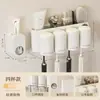 Suporte de Escova de Dentes de Parede para Banheiro Doméstico, Porta-Copos para Escova de Dentes, Prateleira de Armazenamento sem Furos para Vaso Sanitário