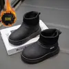 Botas de Nieve Nuevas de Otoño e Invierno para Niños, Calidez con Felpa, Niñas, Antideslizantes, Suela Suave, Botines Cortos, Zapatos Casuales de Algodón
