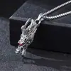 Colar Masculino Dragão Flamejante Dominador Pingente Personalizado Estrela de Seis Pontas Tendência Pingente de Cruz Retrô Acessórios Femininos Estilo Coreano