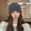 Gorro de punto de lana japonesa para mujer, nuevo gorro de lana cálido a prueba de frío para invierno 2023, gorro holgado con protección para las orejas y cabeza grande.