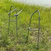 Soporte de doble propósito para caña de mar, simple, con clavija al suelo, soporte para caña de mar, metal, mano de mar, soporte de doble propósito, horquilla de tierra, soporte simple con clavija al suelo