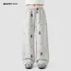 Pantalones Casuales para Niñas 2026 Primavera Nuevos Elegantes Pantalones de Pierna Ancha para Niños, Trendy Pantalones Deportivos de Primavera y Otoño para Niños Mayores