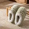 Pantuflas de Algodón Baotou para Mujer, Otoño/Invierno para Interiores, Felpa Engrosada, Cómodas, Cálidas, Antideslizantes, Suela Suave, Zapatos de Algodón para el Hogar para Hombre