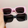 Gafas de Sol Rectangulares Estilo Americano Retro para Chicas Calientes, Gafas de Sol de Marco Pequeño Estrecho de Alta Gama para Mujer, Hip Hop Americano y Europeo Negro