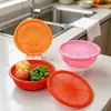 Colador de Plástico Redondo Rectangular con Tapa Cesta de Almacenamiento de Frutas y Verduras para el Hogar Cesta para Lavar Verduras cesta de verduras