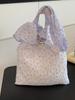 Bolsa de Tela Floral con Volantes para Mujer 2026 Nuevo Bolso Tote Trendy Estilo Hada Estilo Coreano Bolsa de Gran Capacidad