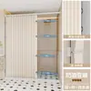 Cortina de Ducha, Cortina Divisoria sin Perforaciones para Separación Seco y Húmedo, Impermeable y Resistente al Moho, Cortina de Baño Magnética Plegable de Alta Gama, Ducha de Baño