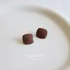 Brincos Stud de Prata 925 com Pino Série Maillard Geométricos Cubo de Açúcar Simples Únicos Toque de Luxo Leve Temperamento Versátil