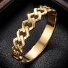 Pulsera de Acero de Titanio para Mujer Estilo Tejido Dorado Sensación de Alta Gama Estilo Lujo Ligero Moda Europea Americana Pulsera de Banda Ancha No se Desvanece Transfronterizo