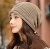 Chapéu de Tricô de Camada Única Estilo Coreano Outono e Inverno, Chapéu Quente de Lã, Chapéu Casual de Pelo, Chapéu Pulôver Feminino para Exterior, Touca Solta