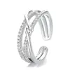 Anillo abierto geométrico de curva de doble capa para mujer, diseño de nicho ins, estilo frío, elegante, versátil, anillo de alta calidad