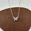 Collar de Mariposa con Pedrería de Colores Versátil de Alta Gama Moderno Lujo Ligero Exquisita Cadena para Clavícula para Mujer