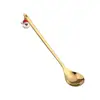 S Regalo de Navidad juego de cucharas de acero inoxidable lindo colgante cuchara de postre cuchara de café tenedor de fruta cuchara caja de regalo