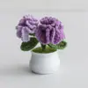 Día del Maestro Maceta Tejida Flor Artificial Acabados Adornos Decoración Hogar Amigos Mejor Amigo Regalos Regalo Flores en Maceta