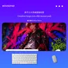 Tapete de Mesa Grande para Jogos com Parede de Grafite de Anime, Mouse Pad de Computador Alargado e Comprido, Tapete Antiderrapante para Teclado de Maratona de Jogos em Dormitório