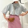Bolso bandolera con cabeza de oso de dibujos animados, bolso de felpa, bolso de hombro mini simple, estudiante, linda chica, corazón, estilo Hong Kong, casual