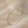 Collar de perlas de arroz pequeñas naturales de plata rota, collar de mujer, cadena de clavícula, cadena de suéter, grano de arroz barroco, luz de lujo nicho