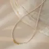 Quebrado prata natural pequenas contas de arroz colar de pérolas colar das mulheres clavícula cadeia camisola cadeia barroco arroz grão luz nicho de luxo