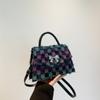 Bolso de Hombro de Moda y Versátil, Temperamento de Mezclilla Texturizada, Bolso Cruzado de Rombos Estrella, Nuevo Bolso de Mano de Nicho Estilo Coreano